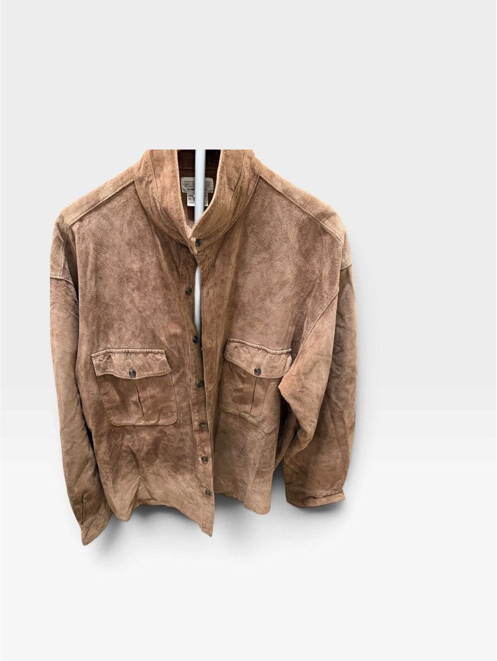 J. Peterman Suede Leather Shirt-Jacket Vintage, Size XL